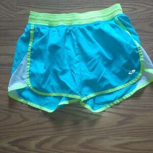 Champion athletic shorts turquoise and neon yellowSz S